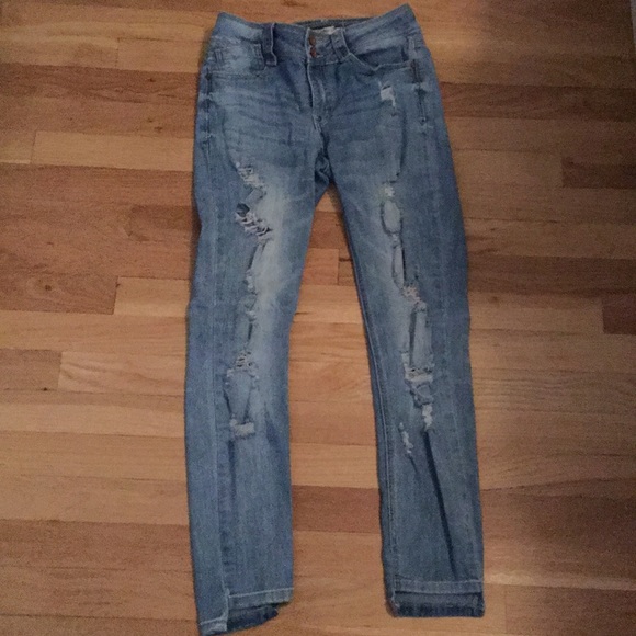 High Waisted Distressed Jeggings 05 - Picture 1 of 4